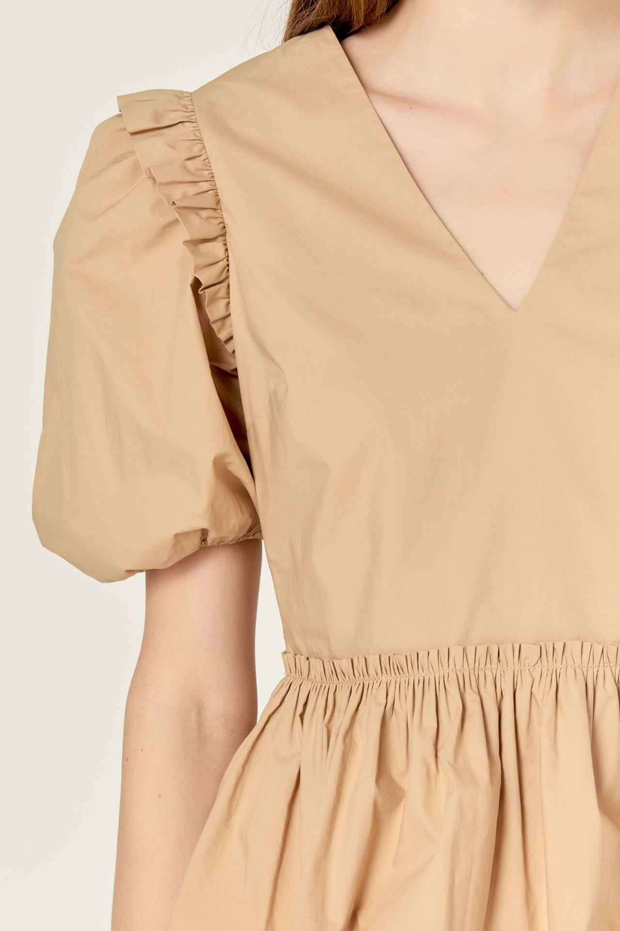 Eyelet Mixed Media Knit Top Tan