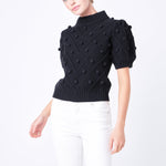 Pom Pom Puff Sleeve Sweater