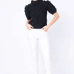 Pom Pom Puff Sleeve Sweater