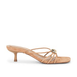 Amaya Suede Strappy Kitten Heel Camel