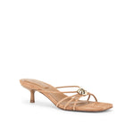 Amaya Suede Strappy Kitten Heel Camel