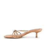 Amaya Suede Strappy Kitten Heel Camel