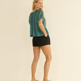 June Short Sleeve Top Alba Print