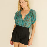 June Short Sleeve Top Alba Print
