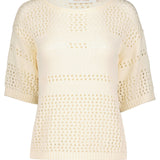 Madison Pointelle Sweater Ivory