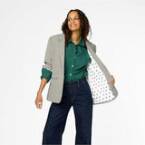 Workday Plaid Blazer Gray And White And Black