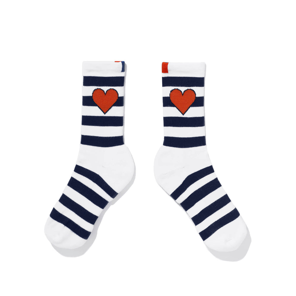 The Women's Heart Rugby Sock White/Navy