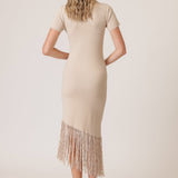 Chrysta Asymmetrical Fringe Dress