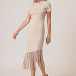 Chrysta Asymmetrical Fringe Dress