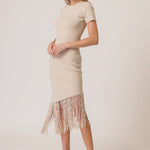 Chrysta Asymmetrical Fringe Dress