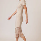 Chrysta Asymmetrical Fringe Dress