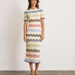 Leighton Dress Cream Multi