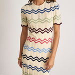 Leighton Dress Cream Multi