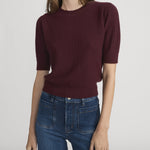 The Chain Pointelle Sweater Cabernet