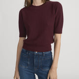 The Chain Pointelle Sweater Cabernet