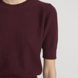 The Chain Pointelle Sweater Cabernet