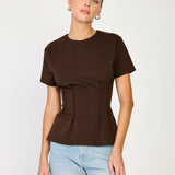 Coen Short Sleeve Top Coco Brown