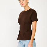 Coen Short Sleeve Top Coco Brown