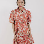Marta Mini Dress Terracotta Zebra
