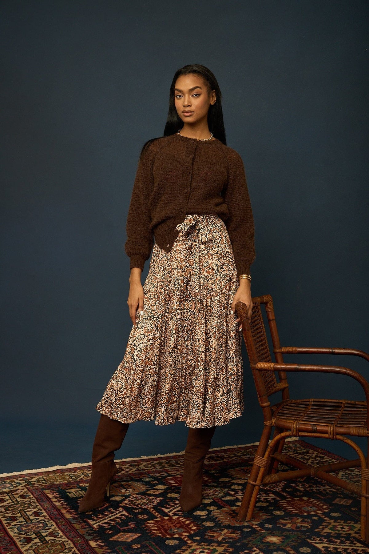 Wanda Skirt Fire Clay Print