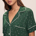 Gisele Printed Modal Relaxed Short PJ Set Winterpine Forest Green/Ivory