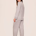 Gisele Printed Long PJ Set Geo-Sphere Gray Dawn/Navy
