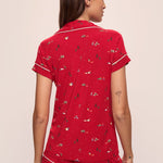 Gisele Printed Modal Shortie Short PJ Set Winter Wonderland Haute Red/Ivory