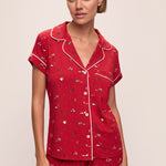 Gisele Printed Modal Shortie Short PJ Set Winter Wonderland Haute Red/Ivory