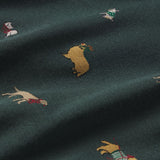 Gisele Printed Long PJ Set Holiday Dogs Pine/Ivory