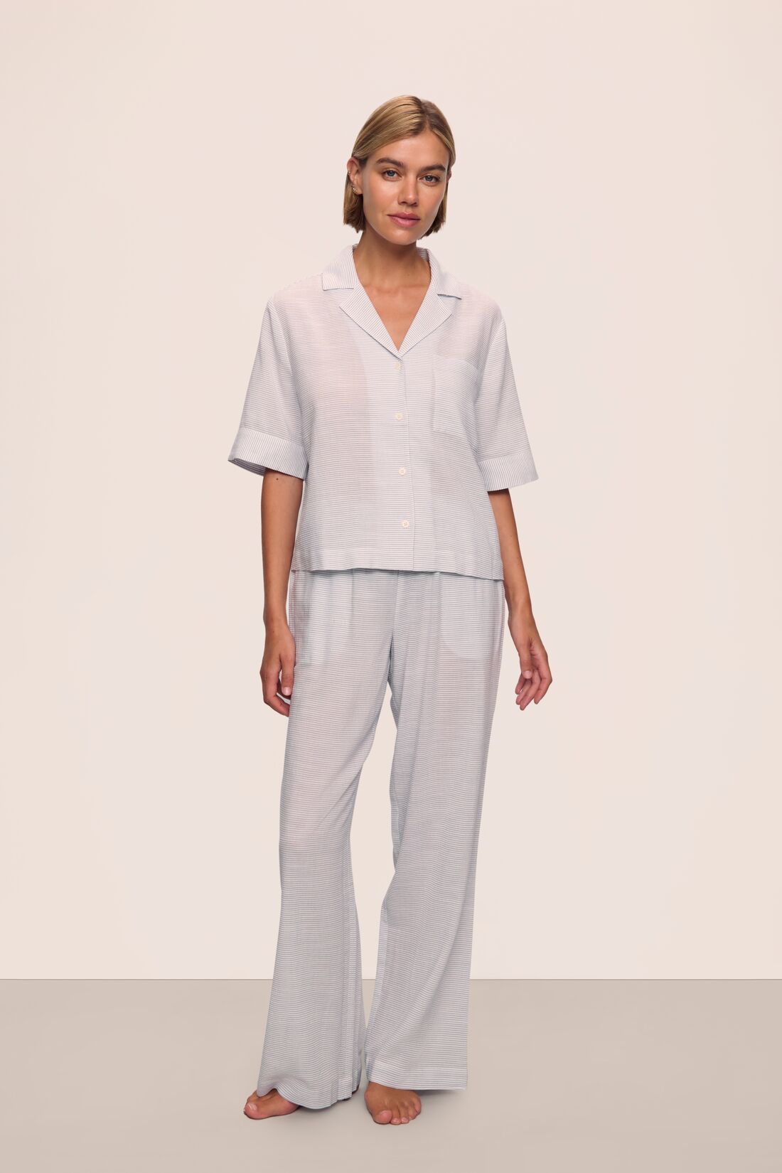 Nautico Short Sleeve Top and Pant PJ Set Feeder Stripes