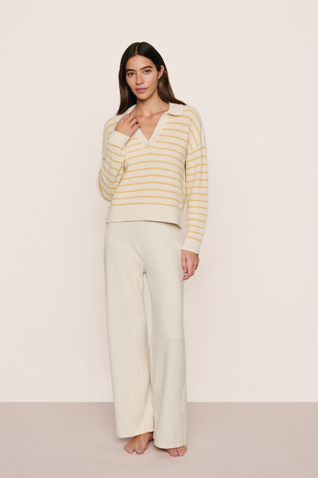 Stripe Almond Heather/Sunbeam