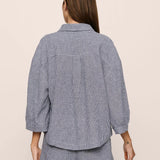 Linen Blend Relaxed Quarter Sleeve Top