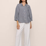 Linen Blend Relaxed Quarter Sleeve Top