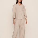 LINEN BLEND RELAXED SLEEVE TOP