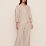 LINEN BLEND RELAXED SLEEVE TOP
