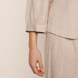 LINEN BLEND RELAXED SLEEVE TOP