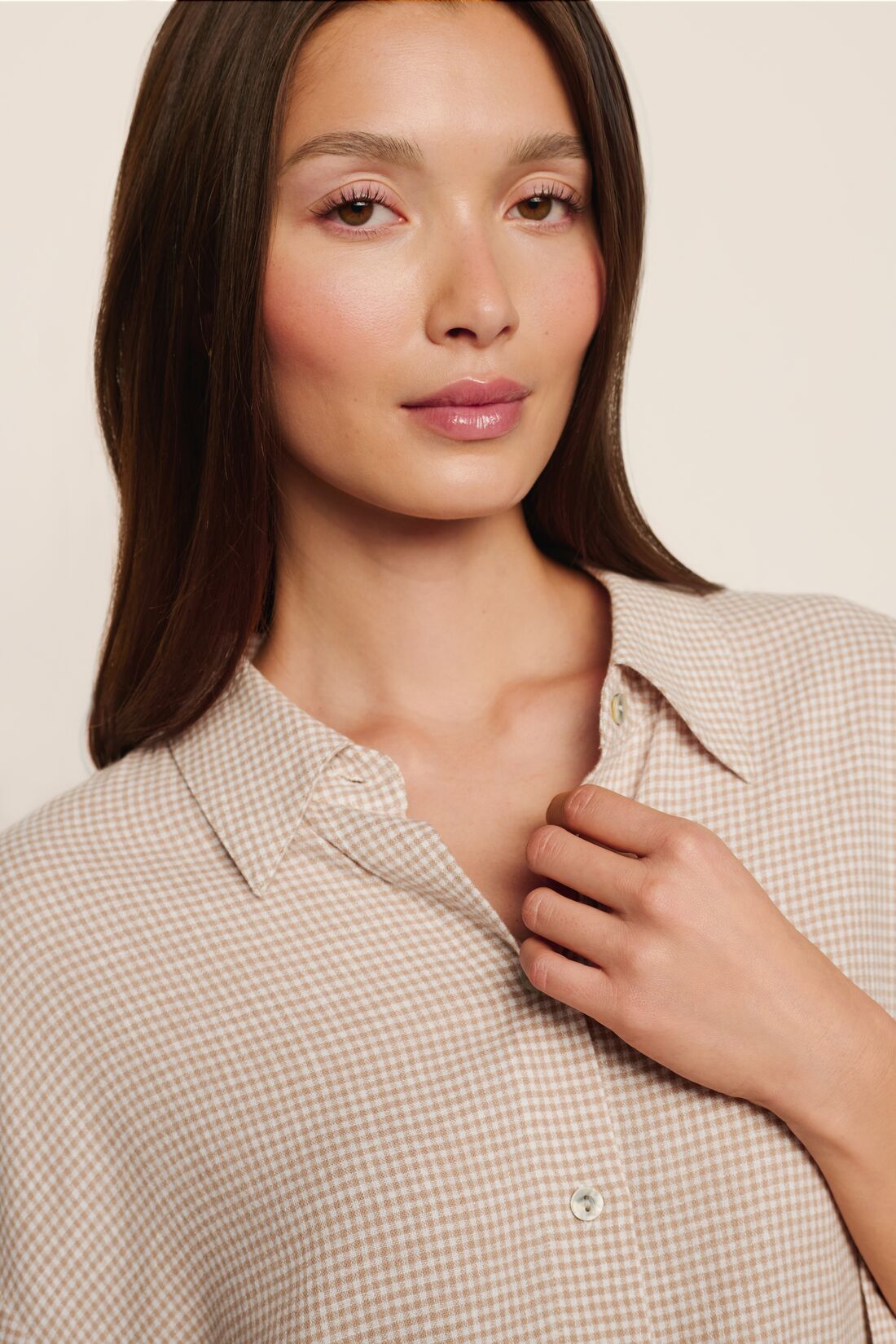 LINEN BLEND RELAXED SLEEVE TOP