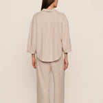 LINEN BLEND RELAXED SLEEVE TOP