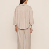 LINEN BLEND RELAXED SLEEVE TOP