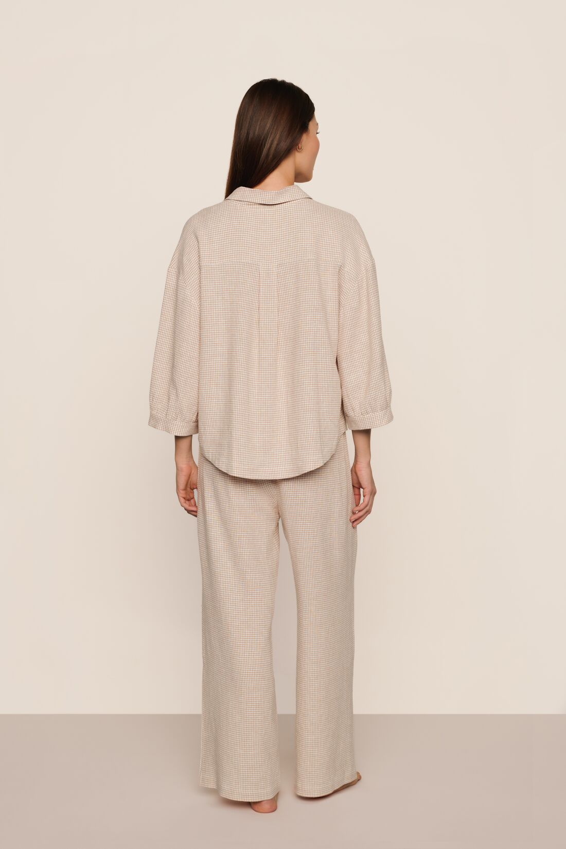 LINEN BLEND RELAXED SLEEVE TOP
