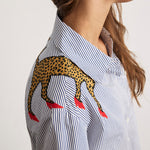 Margaux Cheetah Top Blue/Optic White