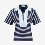 Melanie Top Maritime Blue/Cream Thin Stripe
