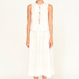 Cerritos Top in White Box Stitch