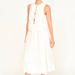 Cerritos Top in White Box Stitch
