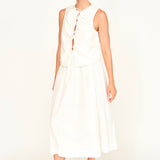 Cerritos Top in White Box Stitch