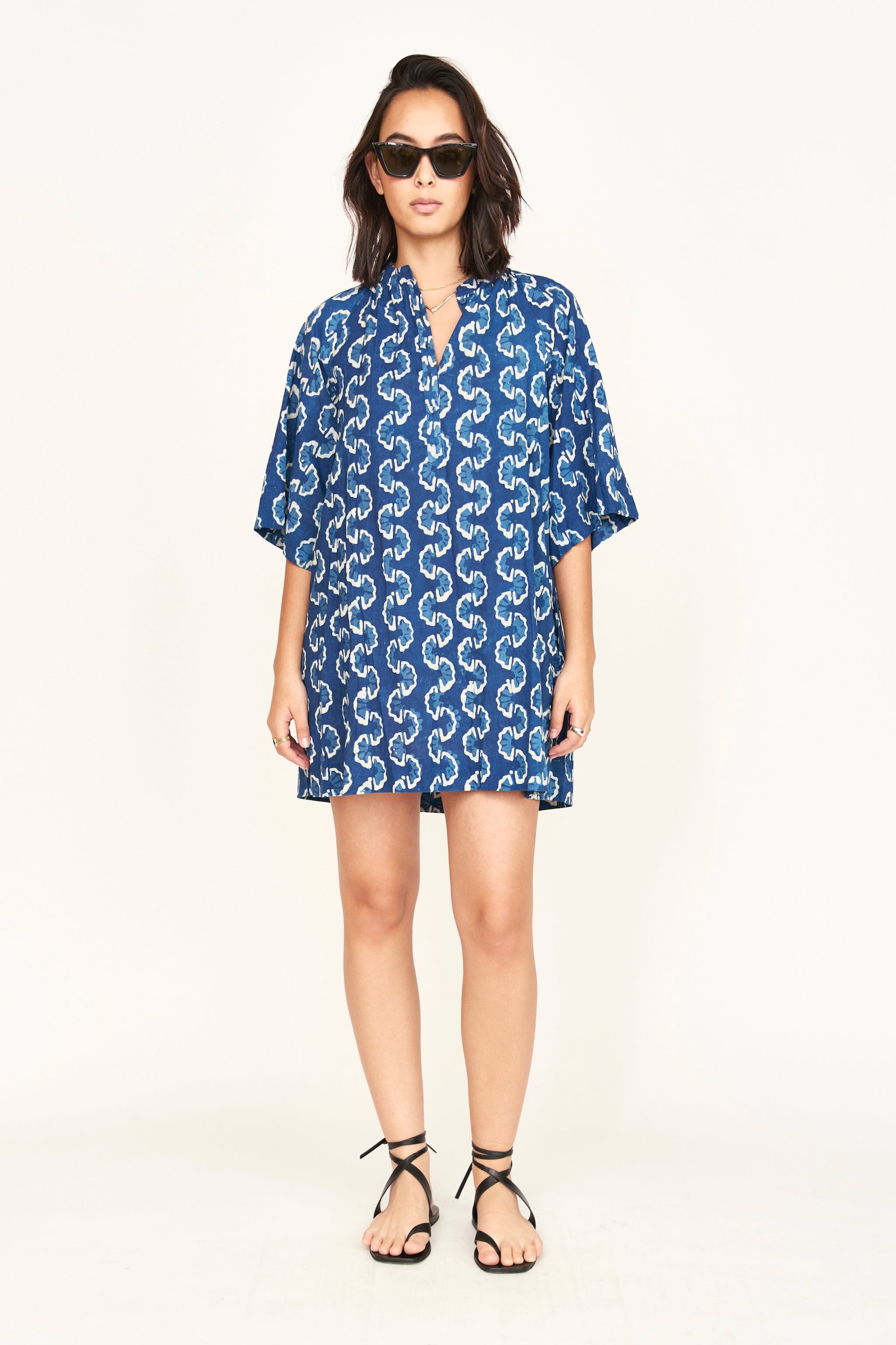 Faro Short Dress in Indigo Orchard Road
