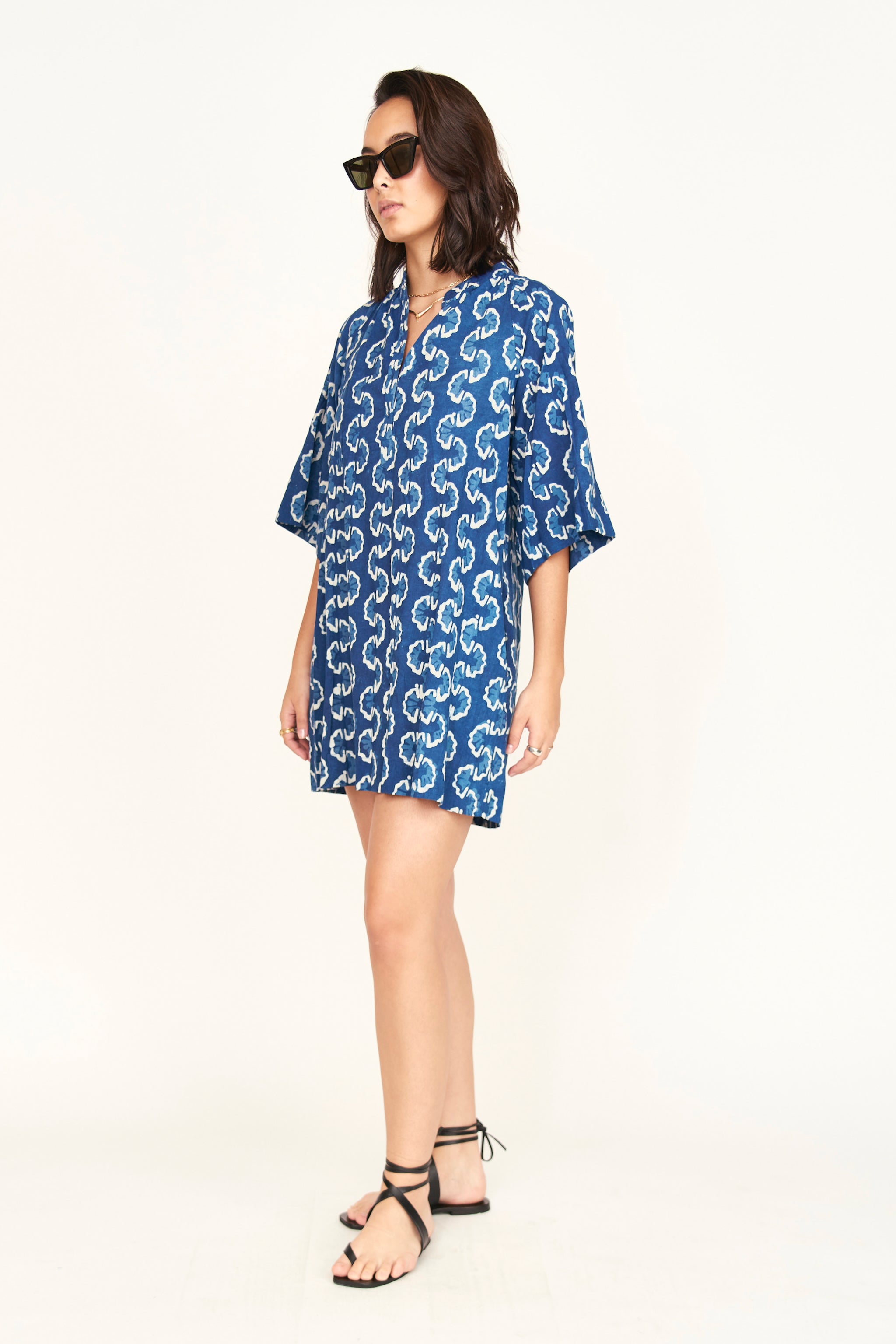 Faro Short Dress in Indigo Orchard Road