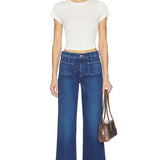 Patch Pocket Mid Rise Maven Ankle Dark Wash Cocktail Hour