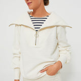 Vine Half Zip Ivory