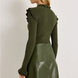Crawford Mini Leather Skirt Hunter Green